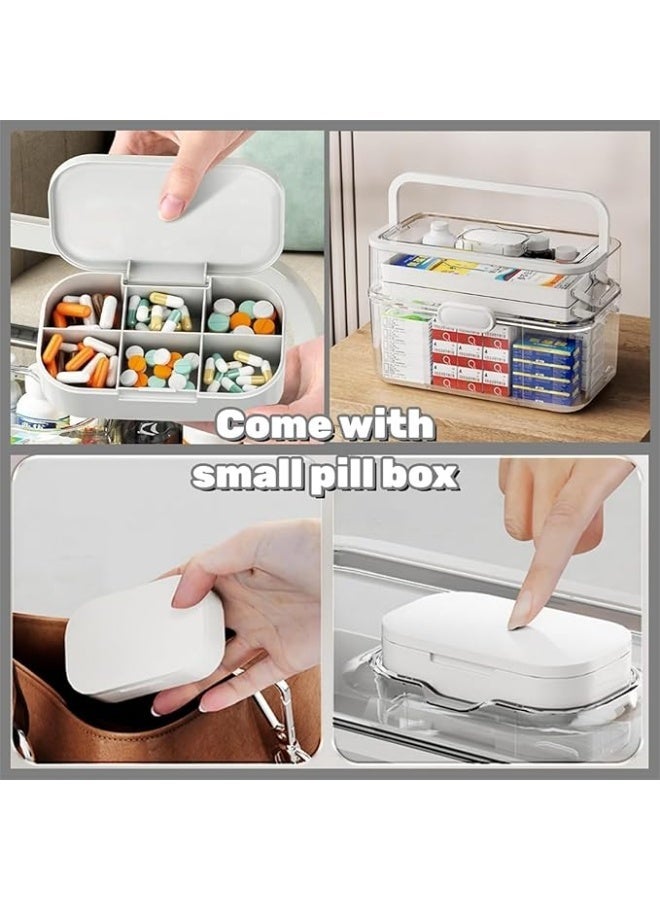 DUNISO 3-Tier Portable Medicine Storage Box, Family Emergency Pill Box, Medical Organizer with Transparent Visual Design, Dustproof & Moisture-Proof, Suitable for Home&Travel Use (clear) - Image 4
